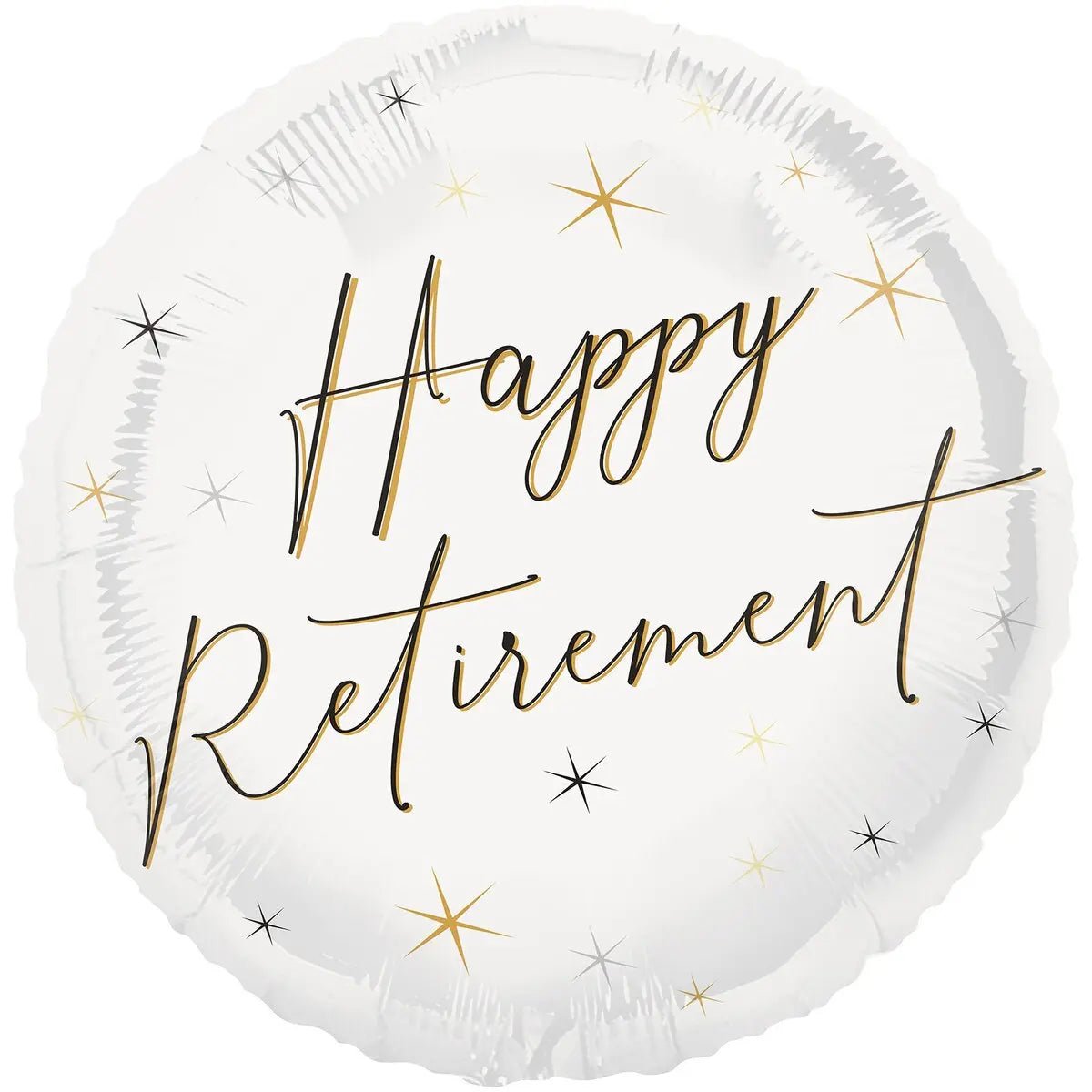 White Happy Retirement Foil Balloon 45cm (18") - Party Owls