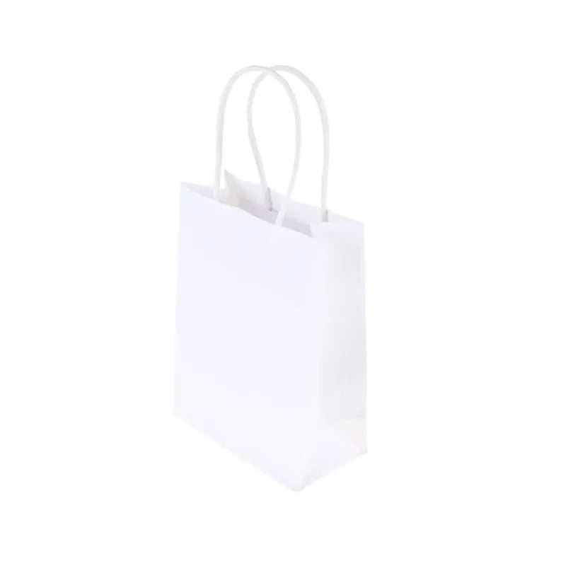 White Kraft Paper Party Bags 3pk 15cm x 12cm x 6cm - Party Owls