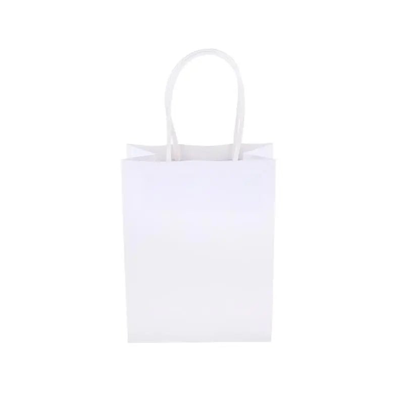 White Kraft Paper Party Bags 3pk 15cm x 12cm x 6cm - Party Owls