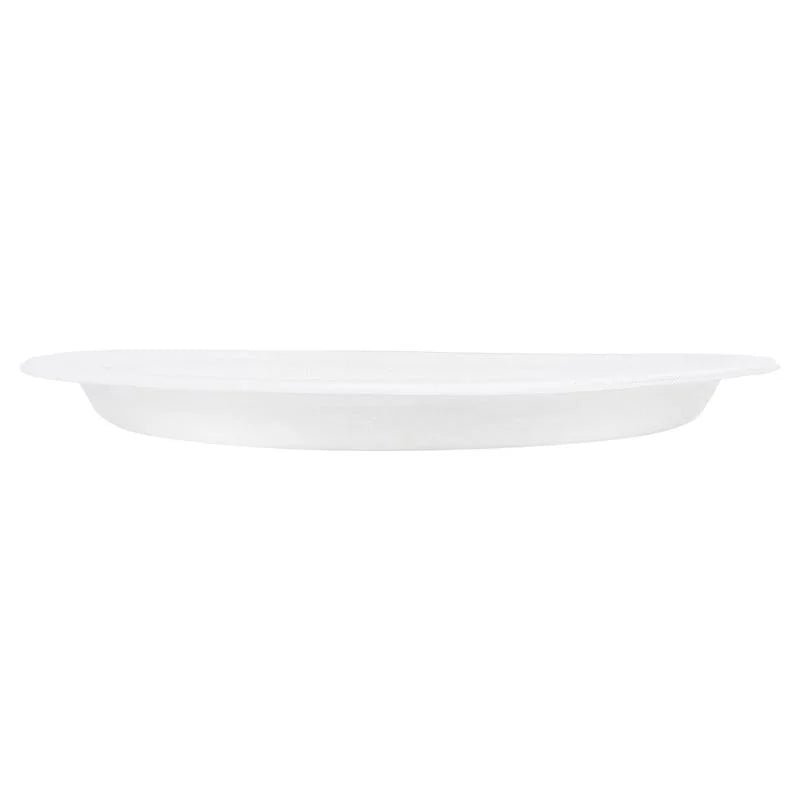 White Large Round Sugarcane Plates 23cm (9") 50pcs - Party Owls
