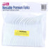 White Premium Plastic Forks 48pcs Reusable - Party Owls
