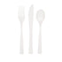 White Solid Colour Plastic Assorted Cutlery 18pk Reusable - Party Owls
