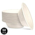 White Sugarcane Medium Bowls 340ml 16cm 50pk - Party Owls