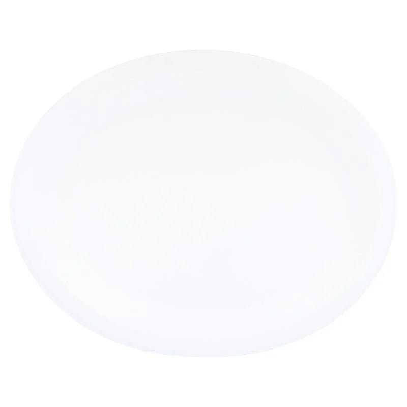 White Sugarcane Oval Plates 31.5 x 25.5cm 30pcs Eco Friendly - Party Owls