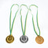 Winner Medals With Ribbon 3pcs Gold Silver Bronze - Party Owls