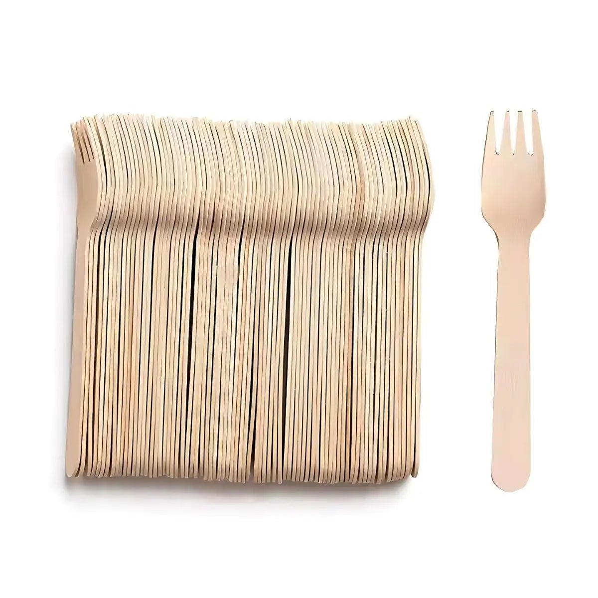 Wooden Forks 100pk Cutlery Pack - Party Owls
