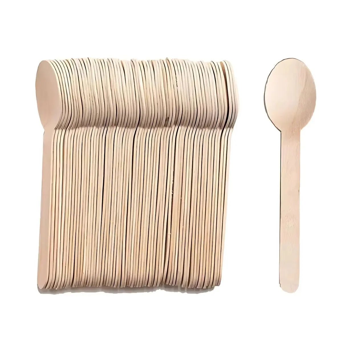 Wooden Spoons 100pk Cutlery Pack - Party Owls