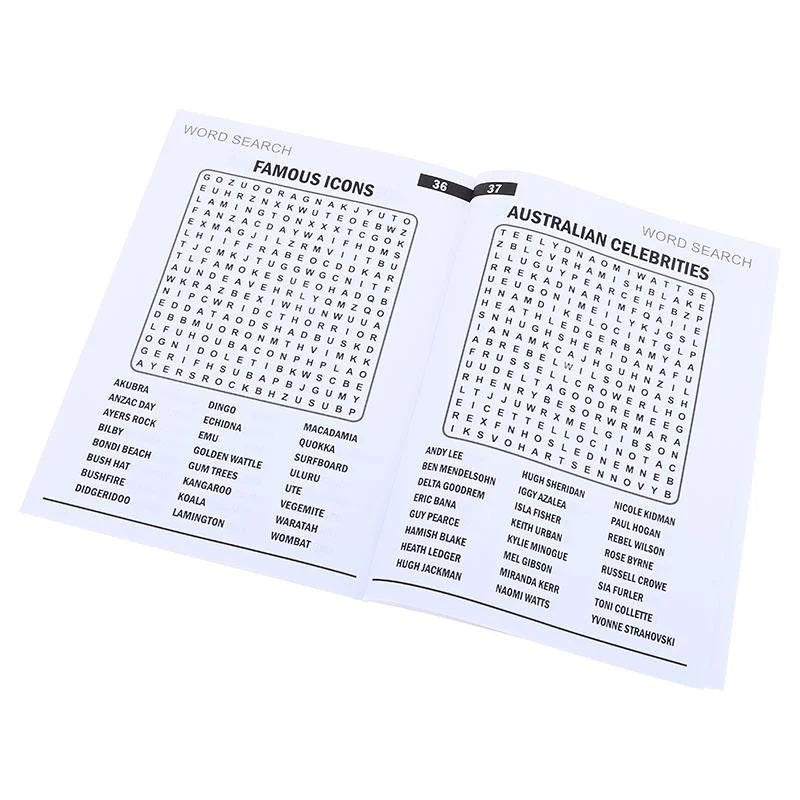 Word Search Puzzle Book 48 - Page 270mm x 195mm Australian Theme - Party Owls