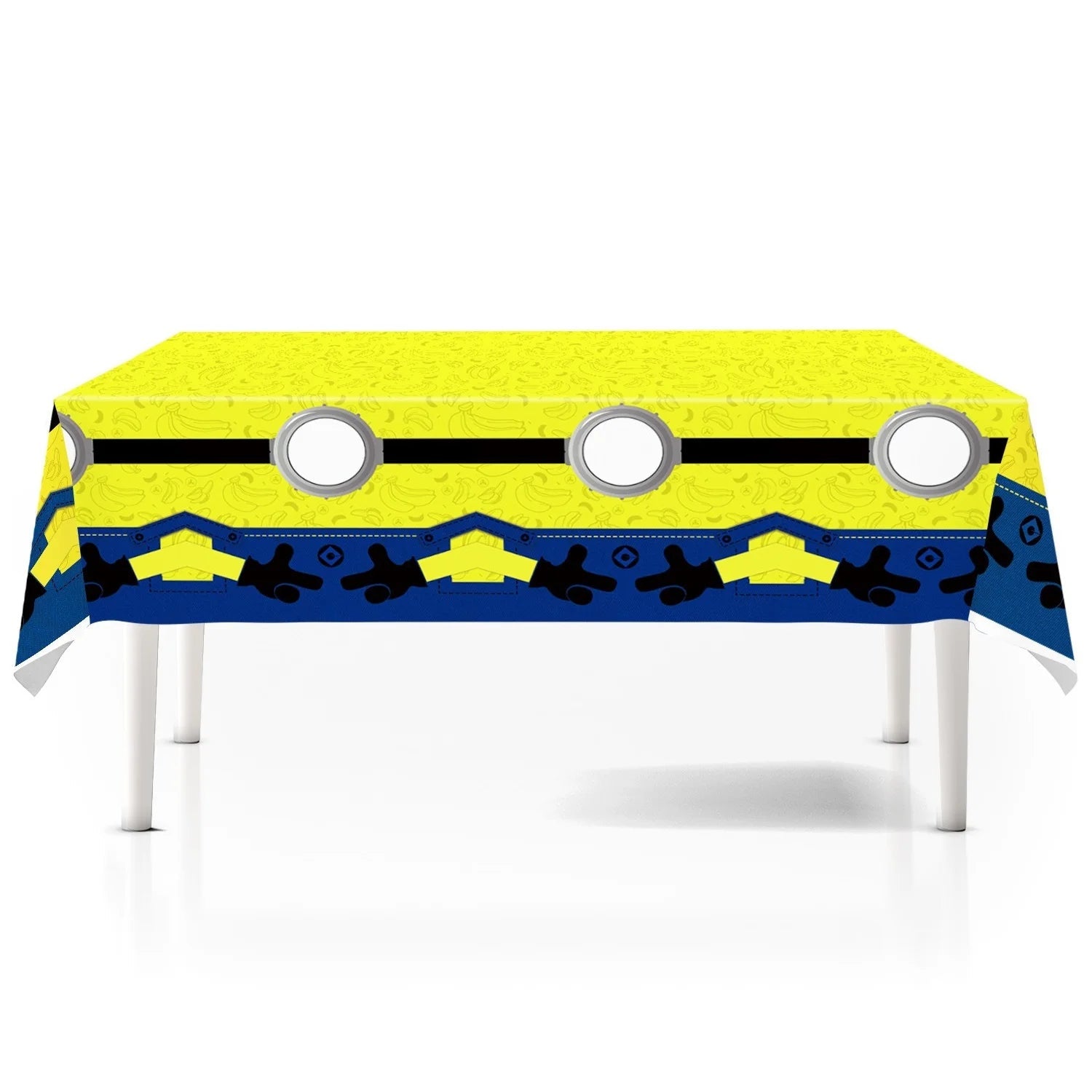 Yellow Cartoon Figure Plastic Table Cover 180cm x 108cm - Party Owls