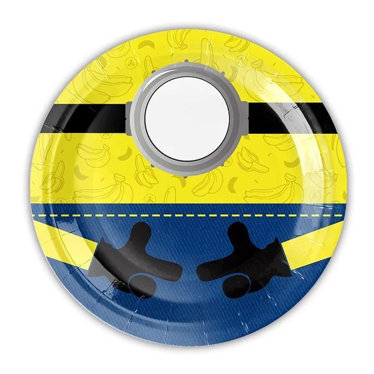 Yellow Cartoon Figure Small Paper Plates 18cm (7") 10pcs - Party Owls