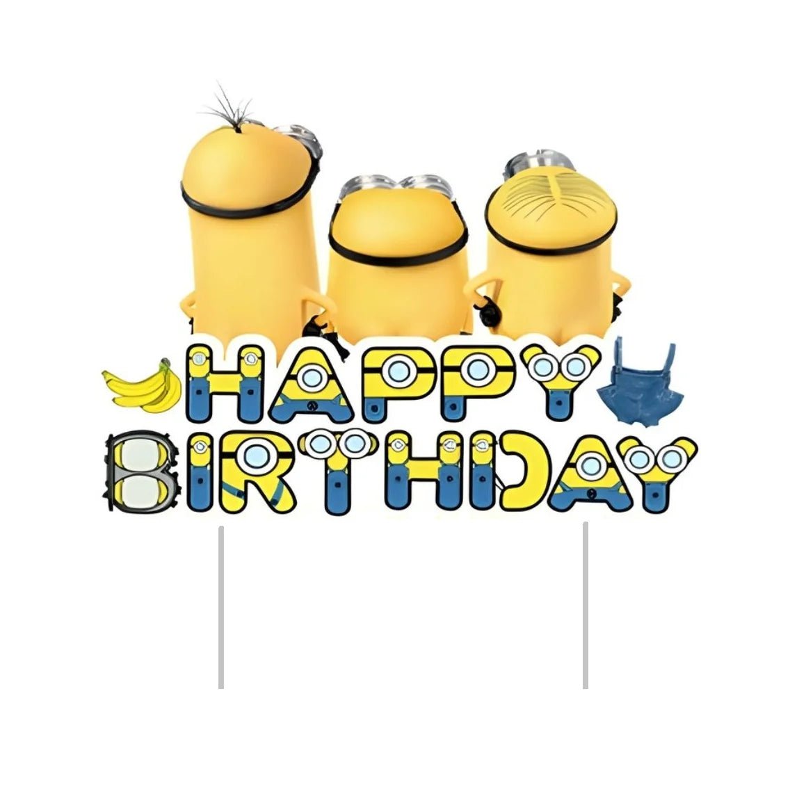 Yellow Cartoon Figures Cake Topper 14.5cm - Party Owls