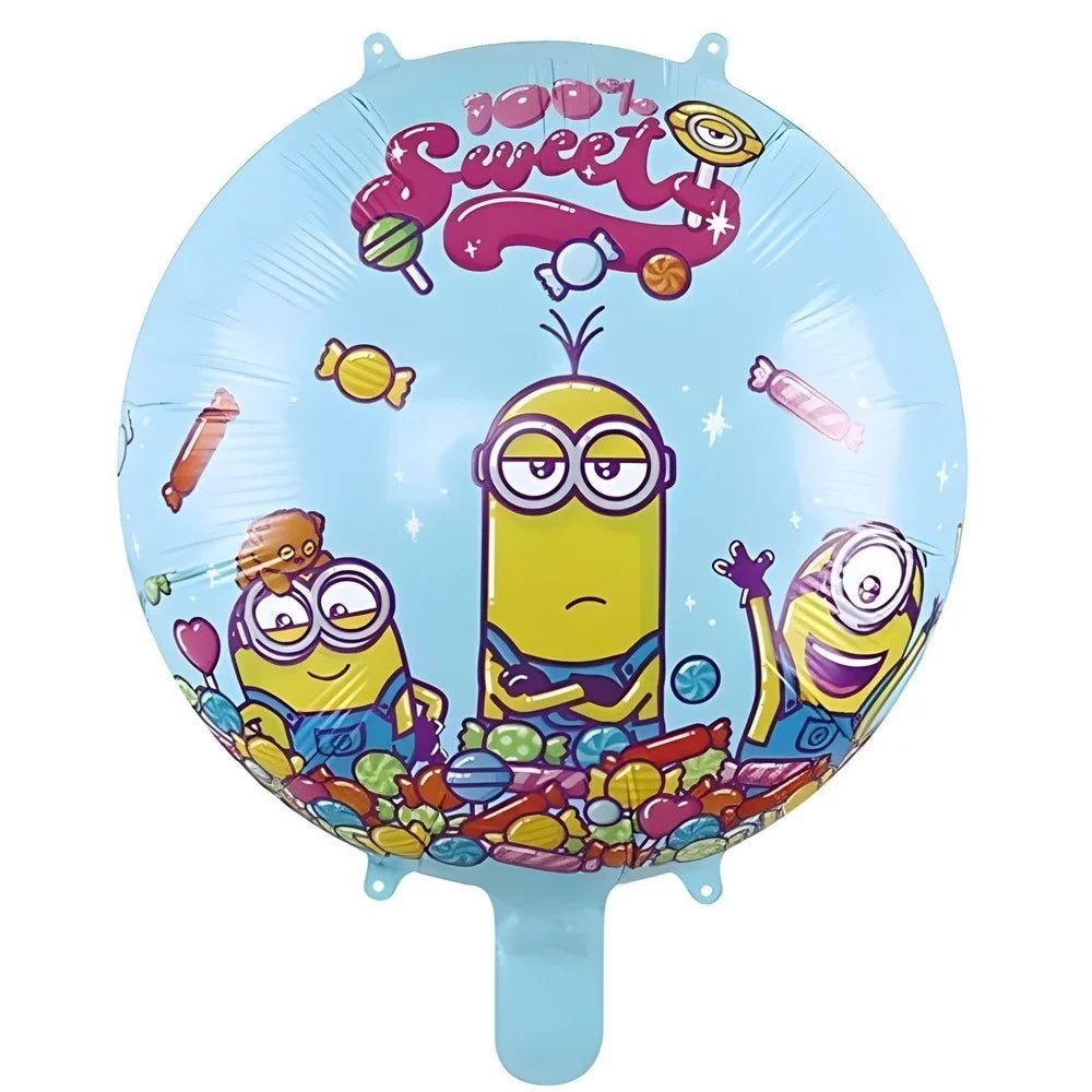 Yellow Cartoon Figures Foil Balloon 45cm (18") Lollies - Party Owls