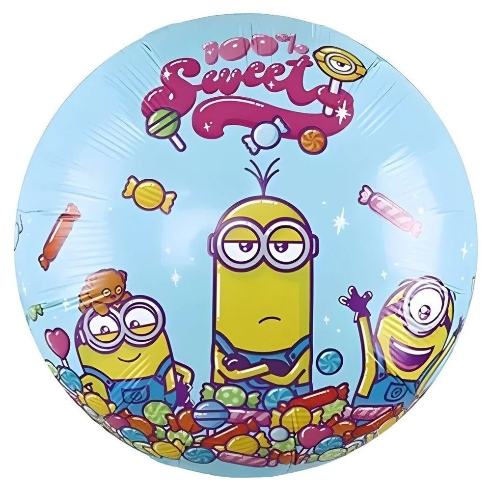 Yellow Cartoon Figures Foil Balloon 45cm (18") Lollies - Party Owls