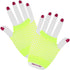 Yellow Short Fingerless Fishnet Gloves - Party Owls