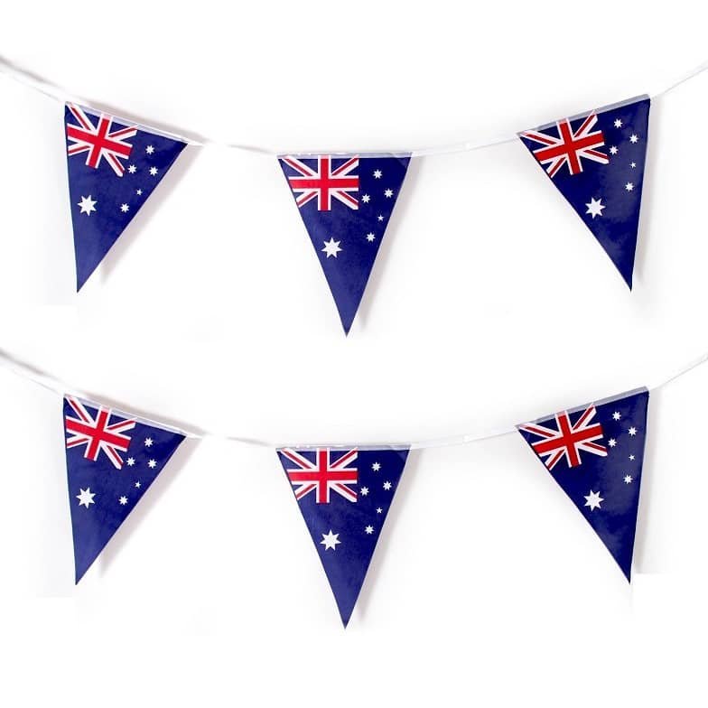 10 Australian Triangle Bunting Flags 3.6M Australia Day - Party Owls