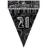 Glitz Black And Silver 21st Birthday Bunting Flag Banner 3.6M (12') - Party Owls