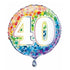 40th Birthday Rainbow Stars Foil Balloon 45cm (18") 55784 - Party Owls