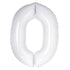 White Number 0 Giant Numeral Foil Balloon 86CM (34") 50670 - Party Owls