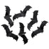 6 Black Plastic Bats 13CM Halloween Decorations - Party Owls