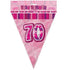 Glitz Pink And Silver 70th Birthday Bunting Flag Banner 3.6M (12') 55299 - Party Owls