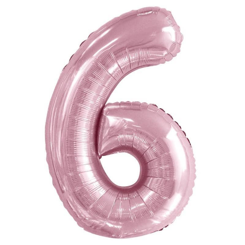 Lovely Pink Number "6" Giant Numeral Foil Balloon 86CM (34") 50656 - Party Owls