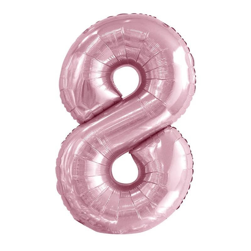 Lovely Pink Number "8" Giant Numeral Foil Balloon 86CM (34") 50658 - Party Owls