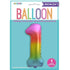 Rainbow Number 1 Giant Numeral Foil Balloon 86CM (34") 44821 - Party Owls