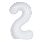 White Number 2 Giant Numeral Foil Balloon 86CM (34