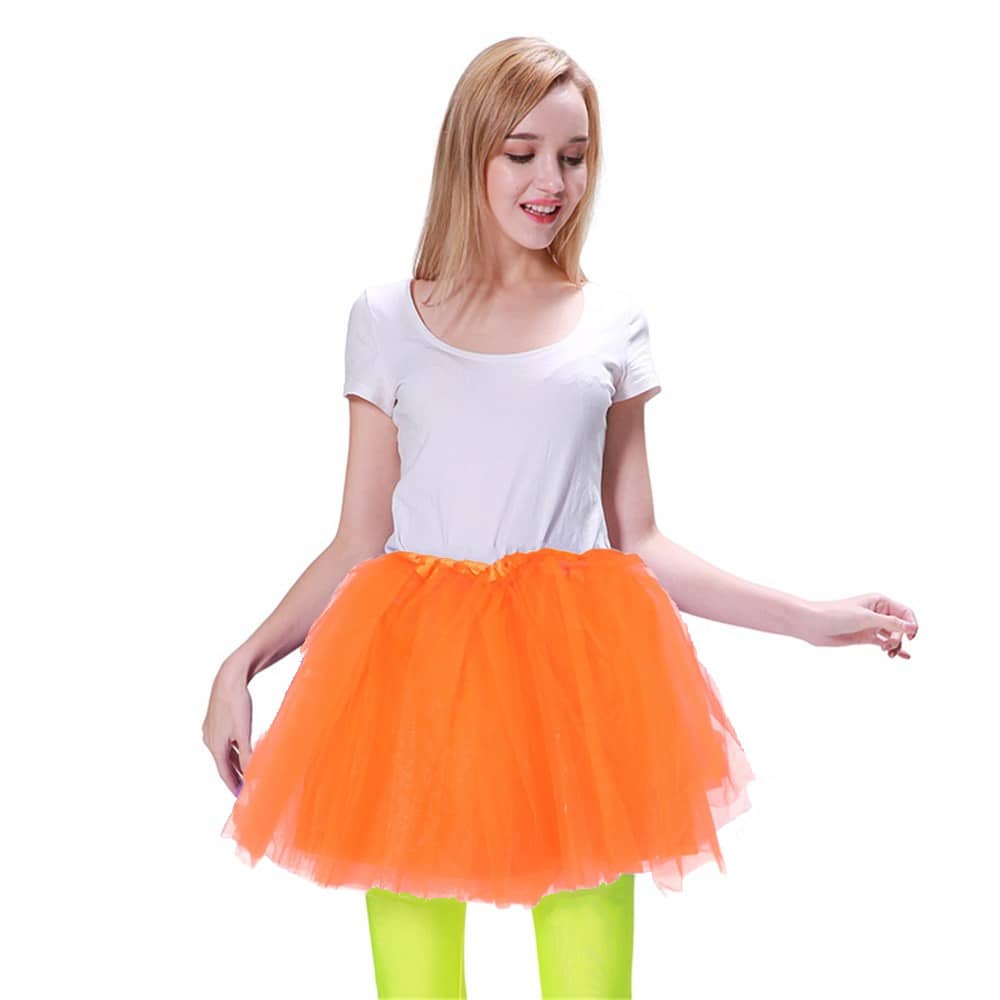 Adult Tutu Orange 1980'S Medium Size Party Accessories - Party Owls