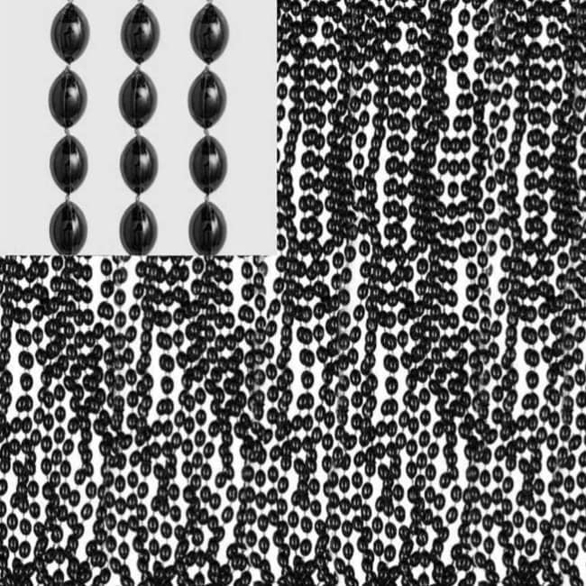 Black Bead Necklaces (Bulk Pack Of 50) - Party Owls