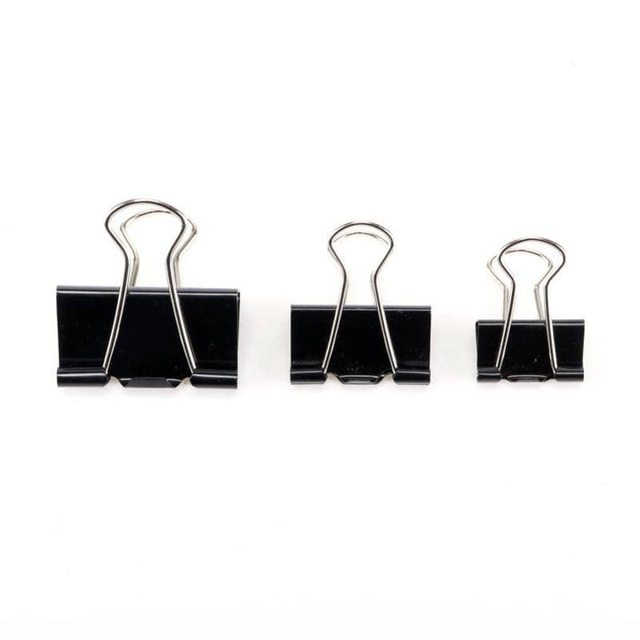 Black Fold Back Clips 23pcs (3 Assorted Sizes) - Party Owls