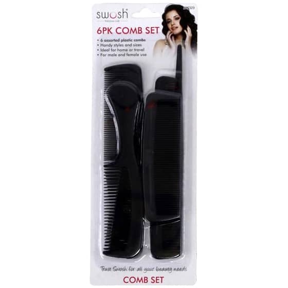 Black Plastic Comb Set 6pk - Party Owls