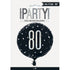 Black & Silver 80th Birthday Foil Prismatic Balloon 45CM (18") - Party Owls
