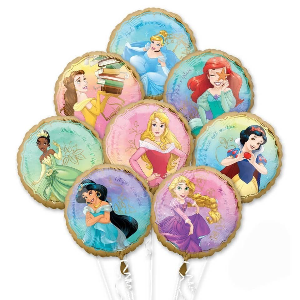Disney Princess Bouquet Foil Balloons 8pk 43cm (17") 3980801 - Party Owls