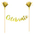 Cake Topper Gold Celebrate Cake Pick 101234.19 - Party Owls