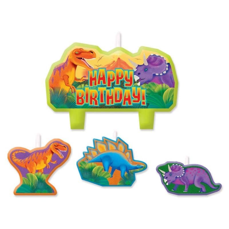 Candles 4PCS Dino Dinosaurs Prehistoric 178010 - Party Owls