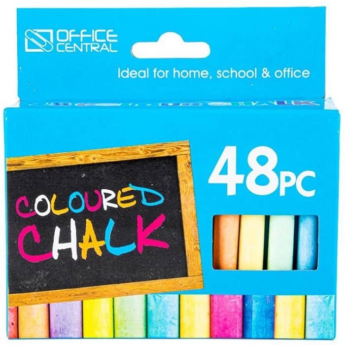 Chalk Sticks 48pk 6 Assorted Colours 196975 - Party Owls