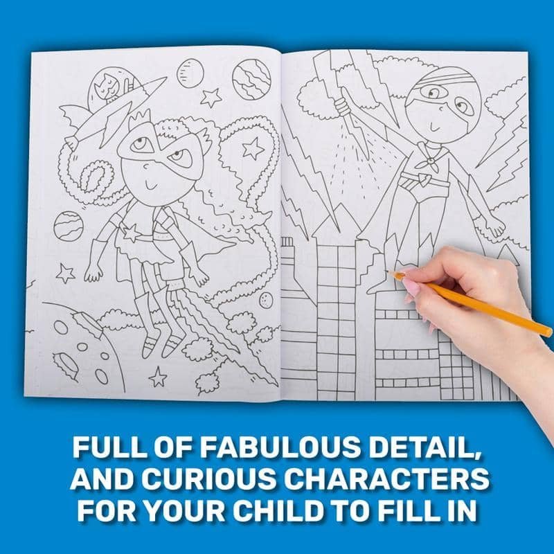 Colouring Books 2pk 56PG A4 Super Hero 248636 - Party Owls