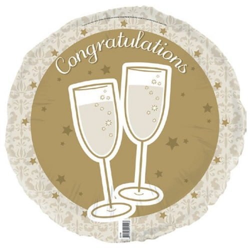 Congratulations Gold Foil Balloon 45cm (18") E2199 - Party Owls
