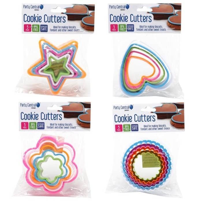 Cookie Cutters 20PCS Assorted Star Heart Round Flower 222544 - Party Owls
