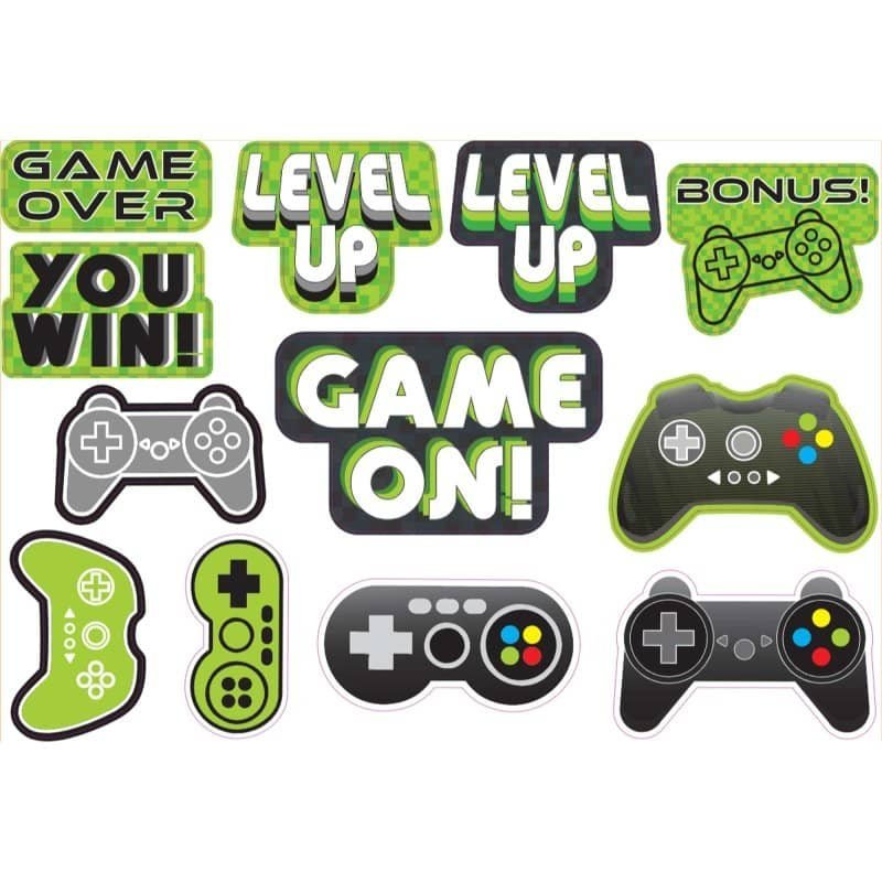 Level Up Video Gaming Controller Party Cutouts 12pk 190811 - Party Owls