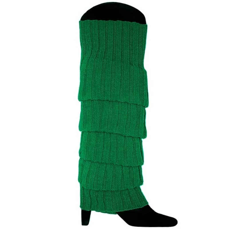 Dark Green Leg Warmers Chunky Knit 1980'S Party Accessories - Party Owls