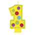 Decorative Numeral Candle "1" 8CM (3") - Party Owls