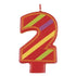 Decorative Numeral Candle "2" 8CM (3") 2nd Birthday - Party Owls