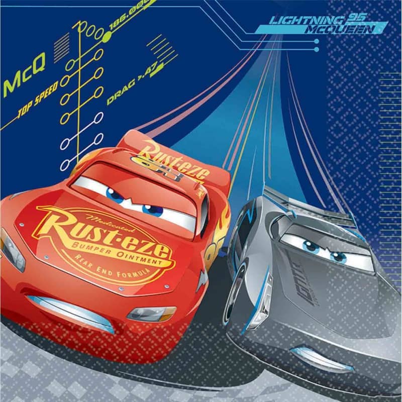 Disney Cars 3 Lunch Napkins 16pk Serviettes - Party Owls