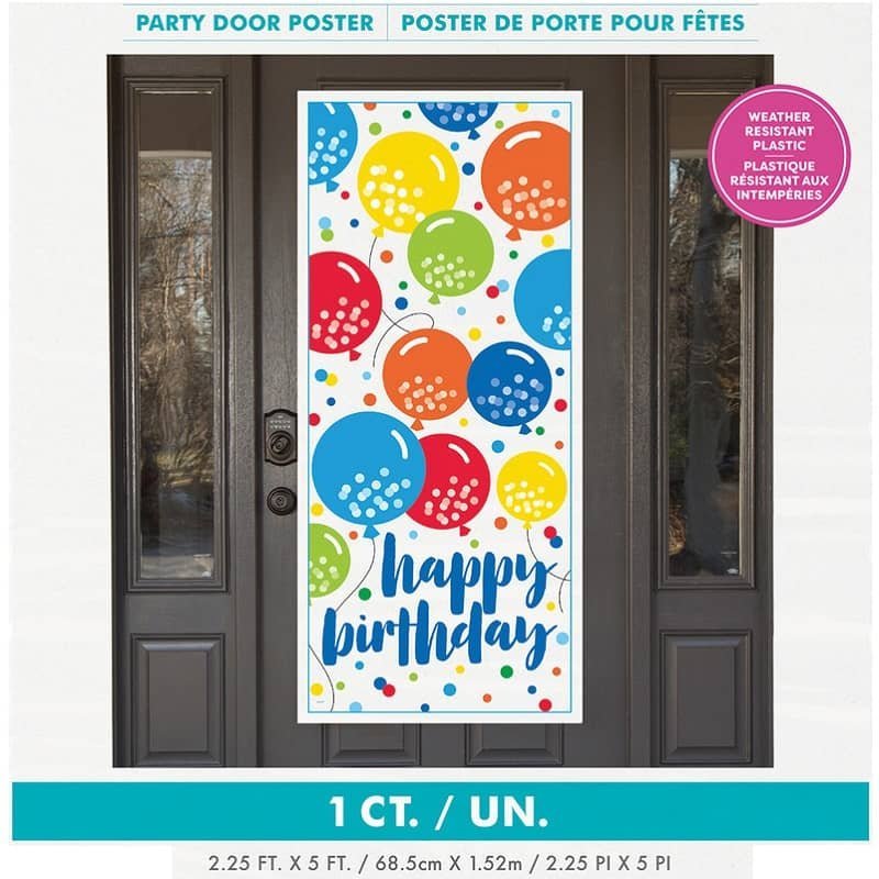 Birthday Balloon Cheer Plastic Door Poster 62996 - Party Owls