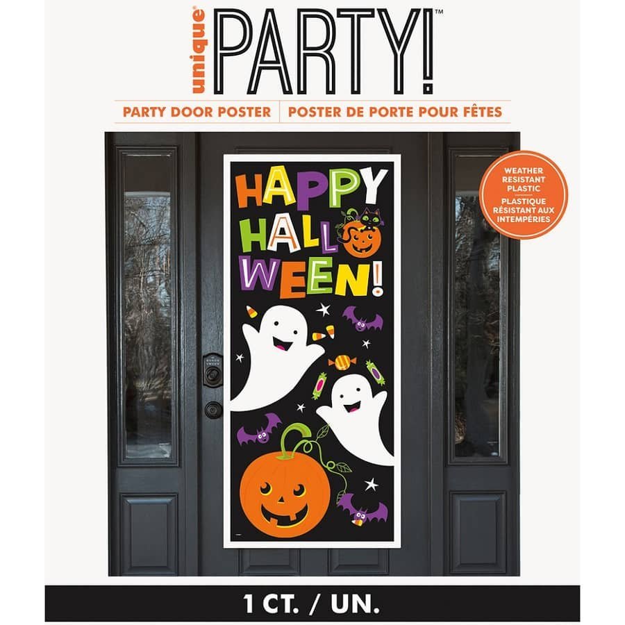 Happy Halloween Door Poster Cat & Pumpkin Trick Or Treat 78009 - Party Owls