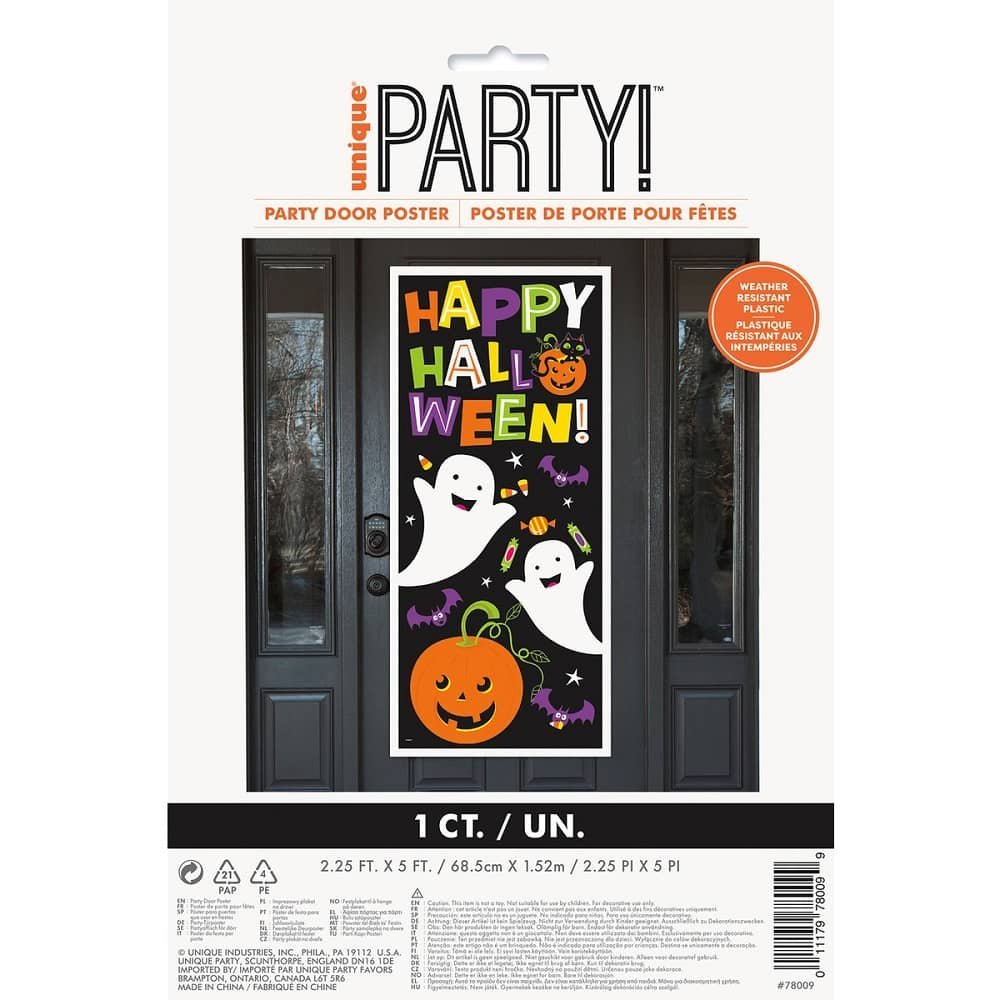 Door Poster Happy Halloween Cat & Pumpkin Trick Or Treat 78009 - Party Owls