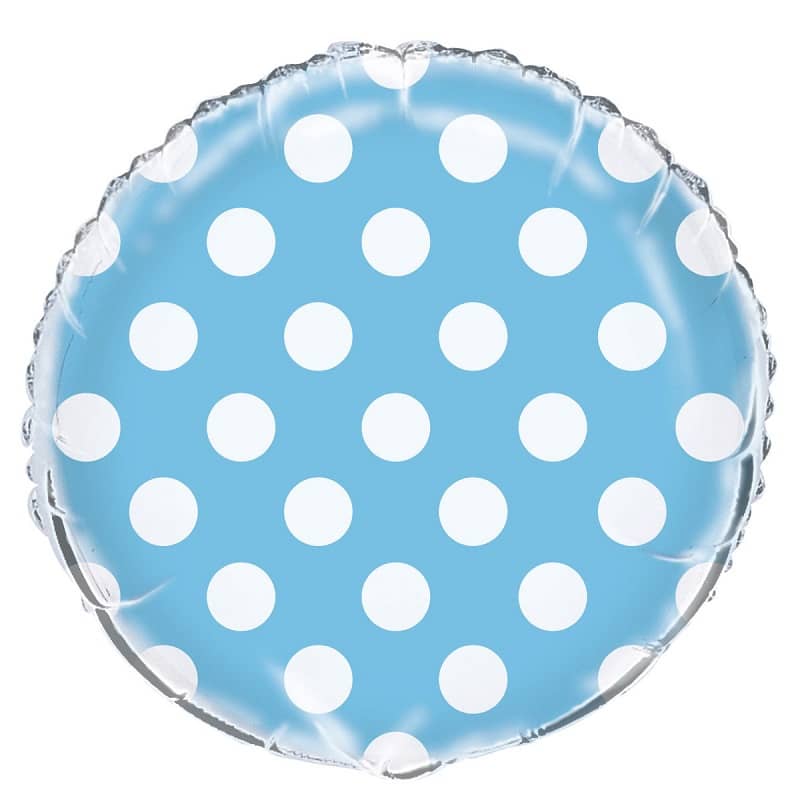 Dots Powder Blue Foil Balloon 45cm (18") - Party Owls