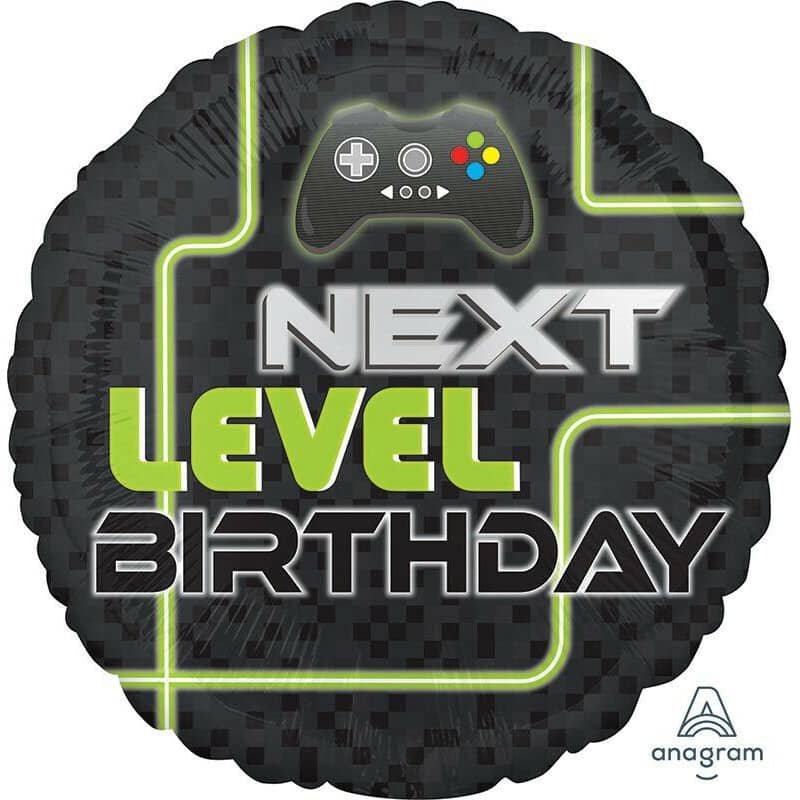Level Up Video Gaming Party Foil Balloon 43CM (17") 4066201 - Party Owls
